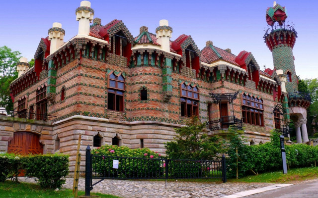 Brick clocktower fence arts crafts free wallpaper for desktop - medium preview image