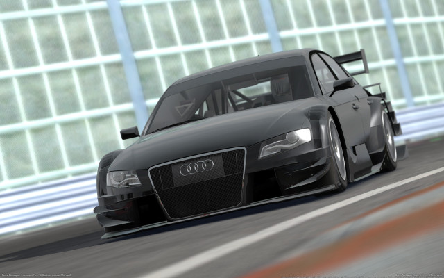 Black car race track 3d free wallpaper for desktop - medium preview image