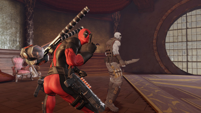 Deadpool skeleton man costume gun free wallpaper for desktop - medium preview image