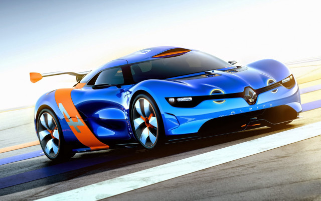 Blue orange sports car track free wallpaper for desktop - medium preview image