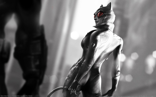 Catwoman futuristic suit red eye free wallpaper for desktop - medium preview image