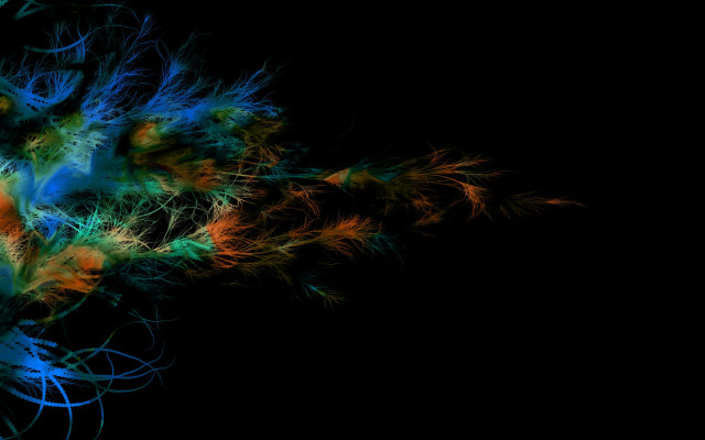 Black background colorful flowers generative free wallpaper for desktop - medium preview image