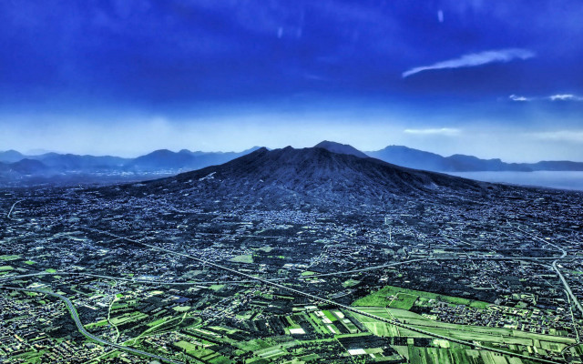 City mountain sky fields urban free wallpaper for desktop - medium preview image