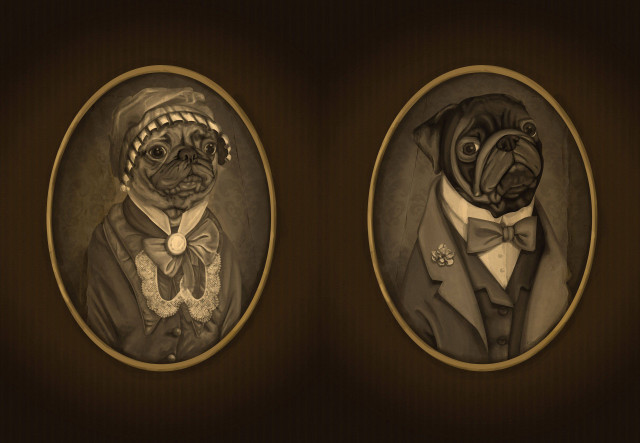 Dogs formal tuxedo gothic digital free wallpaper for desktop - medium preview image