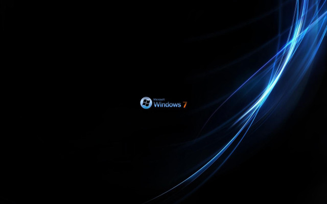 Dark background blue wave windows7 #3 free wallpaper for desktop - medium preview image