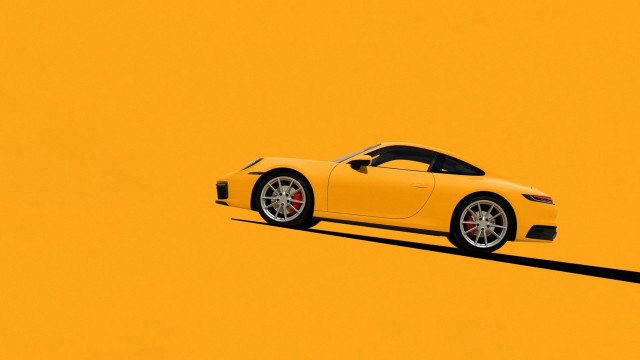 Yellow sports car yellow room free wallpaper for desktop - medium preview image