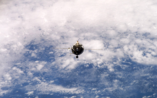 Helicopter satellite cloudy blue sky free wallpaper for desktop - medium preview image