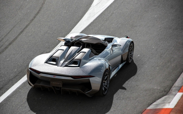 Silver sportscar racetrack pilot ue5 free wallpaper for desktop - medium preview image