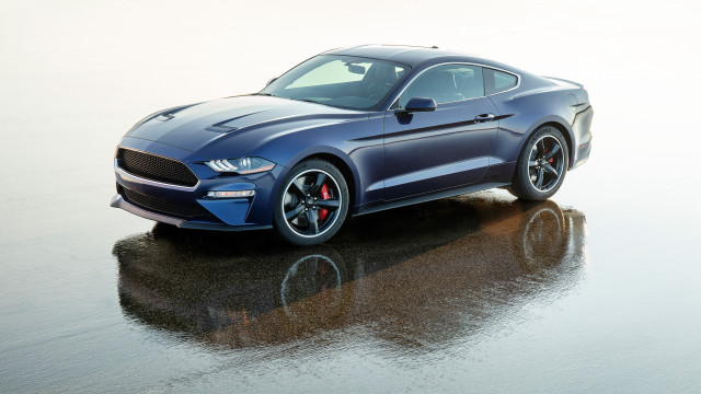 Blue mustang reflection digital rendering free wallpaper for desktop - medium preview image