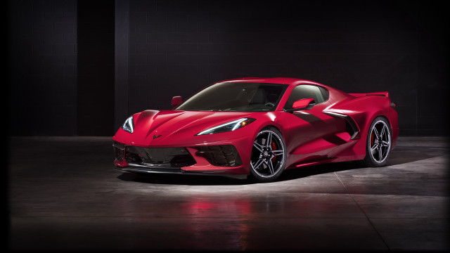 Red sports car dark room #91 free wallpaper for desktop - medium preview image