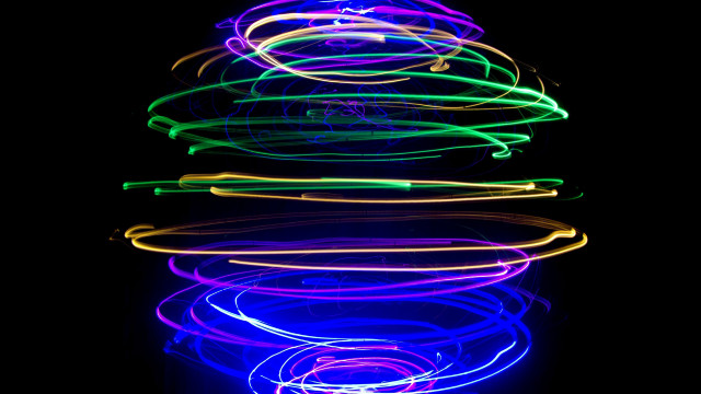 Neon lights dark hologram glowing free wallpaper for desktop - medium preview image