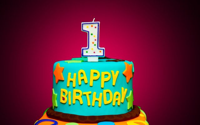 Birthday cake candle number one free wallpaper for desktop - medium preview image