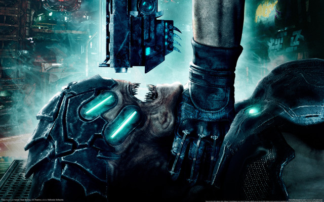 Futuristic man suit gun city #5 free wallpaper for desktop - medium preview image