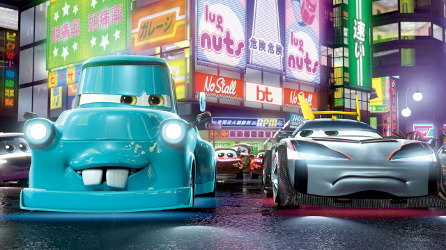 Cartoon car city night neon #2 free wallpaper for desktop - medium preview image
