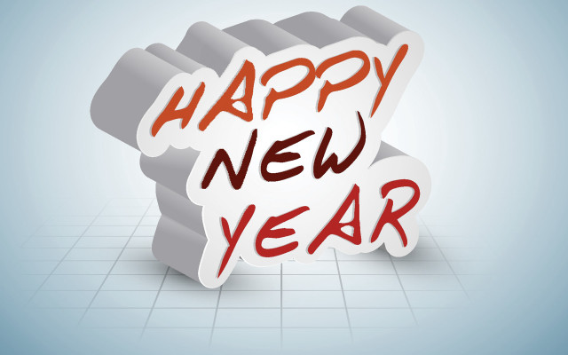 Happy new year paper fist free wallpaper for desktop - medium preview image
