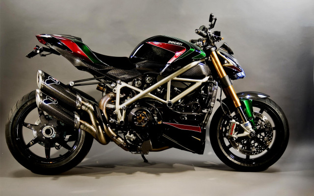 Motorcycle studio gray background red free wallpaper for desktop - medium preview image