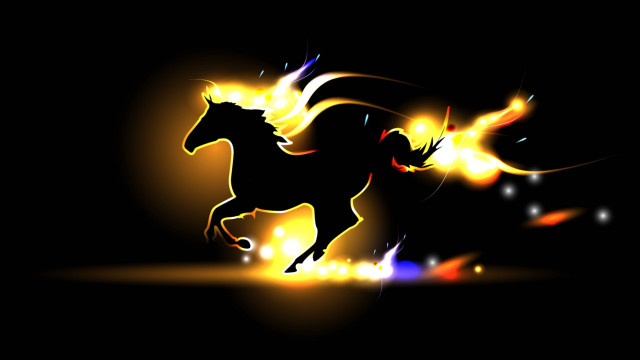 Horse fantasy fire glow embers free wallpaper for desktop - medium preview image