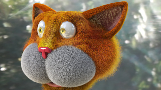 Surprised cat closeup unreal 3d free wallpaper for desktop - medium preview image