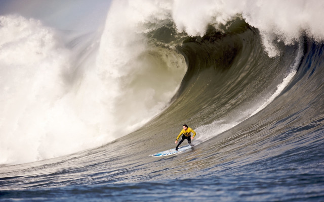 Surfing man wave ocean moon free wallpaper for desktop - medium preview image