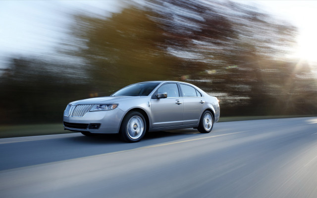 Silver car driving road trees free wallpaper for desktop - medium preview image