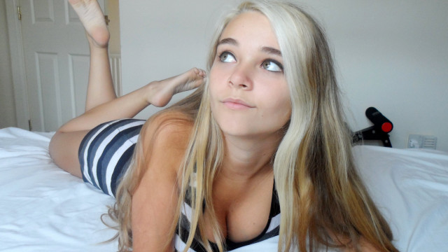 Woman blonde hair bed wind free wallpaper for desktop - medium preview image