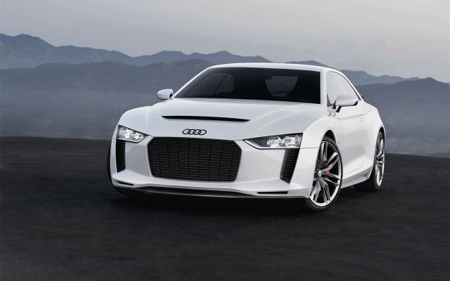 White car mountains cloudy sky #3 free wallpaper for desktop - medium preview image