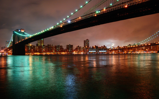 Bridge city lights night matte #3 free wallpaper for desktop - medium preview image