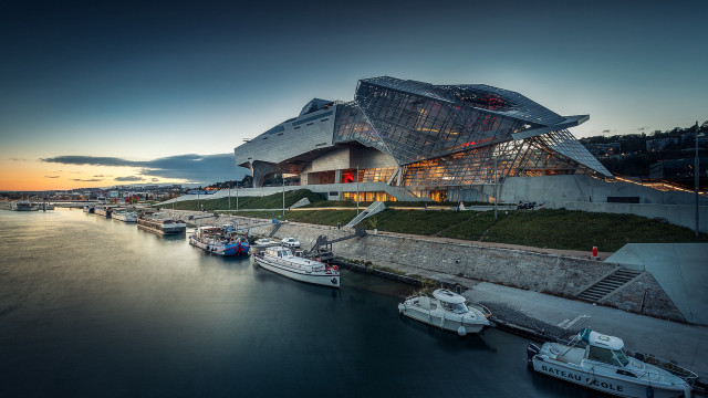 Boat dock building boats sunset free wallpaper for desktop - medium preview image