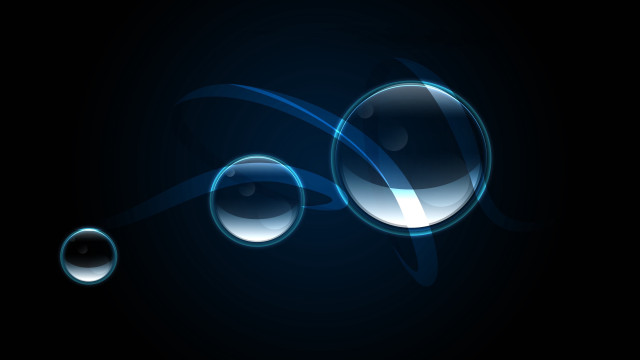 Blue black bubbles hologram swirls free wallpaper for desktop - medium preview image