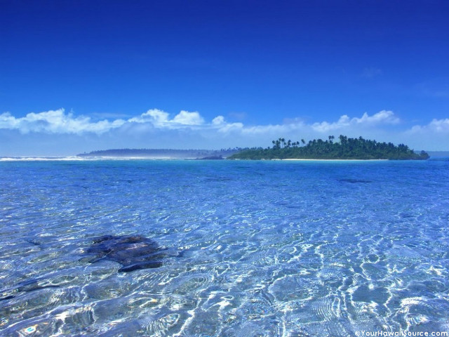 Small island clear water blue free wallpaper for desktop - medium preview image