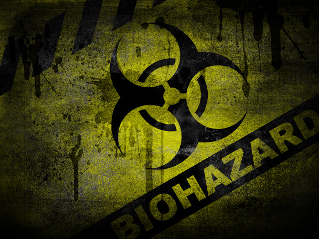 Biohazard sign black yellow stripe free wallpaper for desktop - medium preview image