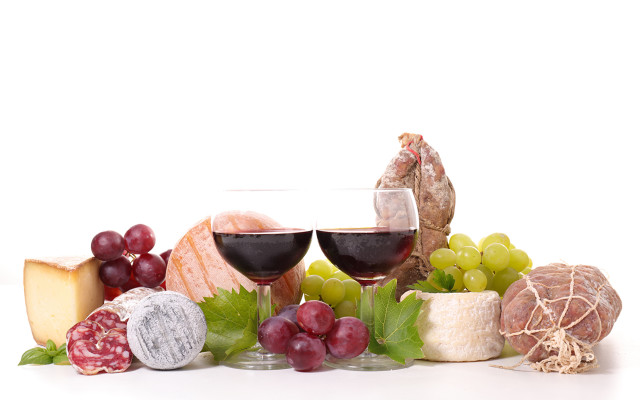 Wine cheese grapes meats stilllife free wallpaper for desktop - medium preview image