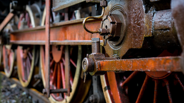 Rusted train engine bokeh depth free wallpaper for desktop - medium preview image
