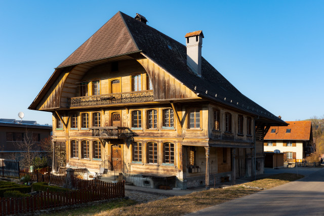 Wooden house black roof brown free wallpaper for desktop - medium preview image