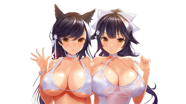 Anime girls cat ears bikinis free wallpaper for desktop - medium preview image