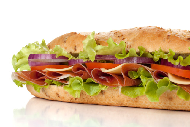 Sub sandwich lettuce tomato meat #2 free wallpaper for desktop - medium preview image