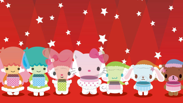 Cartoon animals red background stars #2 free wallpaper for desktop - medium preview image