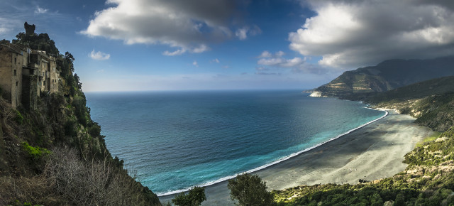 Castle cliff ocean beach sky free wallpaper for desktop - medium preview image