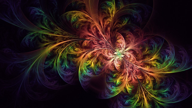 Colorful flower abstract fractals glowing free wallpaper for desktop - medium preview image