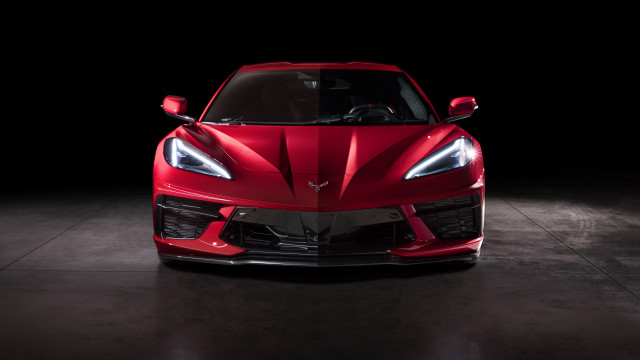 Red sports car dark room #24 free wallpaper for desktop - medium preview image