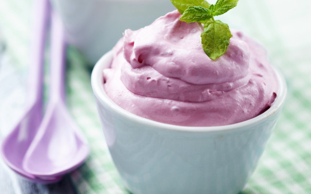 Ice cream green leaf spoon free wallpaper for desktop - medium preview image