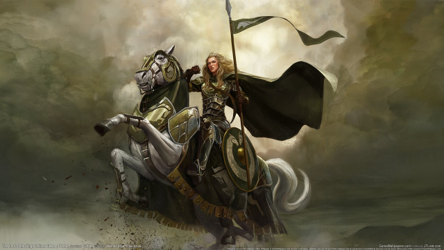 Woman horse riding epic fantasy free wallpaper for desktop - medium preview image