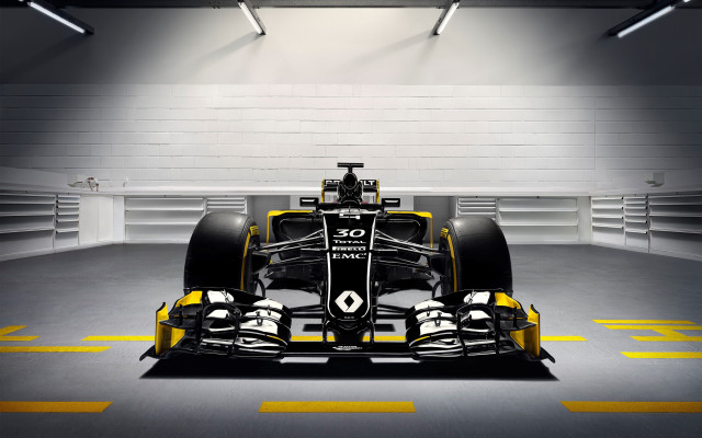 Yellow black race car garage free wallpaper for desktop - medium preview image