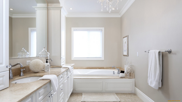 Bathroom tub sink window chandelier free wallpaper for desktop - medium preview image