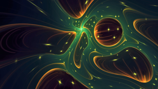 Green yellow flower space fractals free wallpaper for desktop - medium preview image