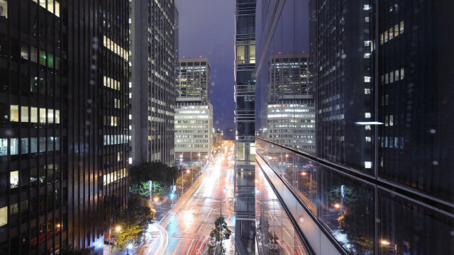 City night traffic holography tiltshift free wallpaper for desktop - medium preview image