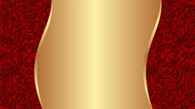 Red gold floral border artnouveau free wallpaper for desktop - medium preview image