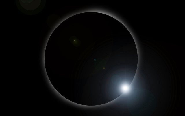 Solar eclipse space brightlight lensflare free wallpaper for desktop - medium preview image