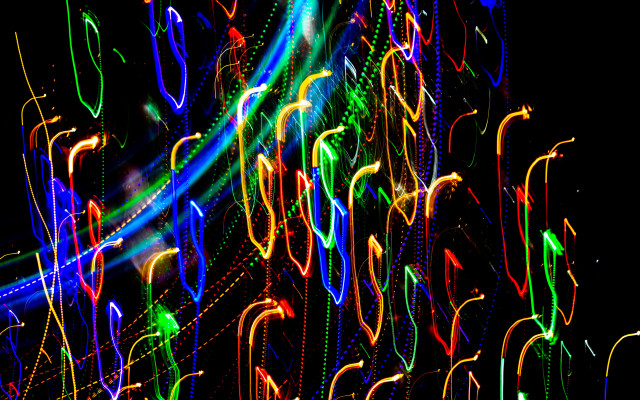Colorful lights lines dark sky #2 free wallpaper for desktop - medium preview image
