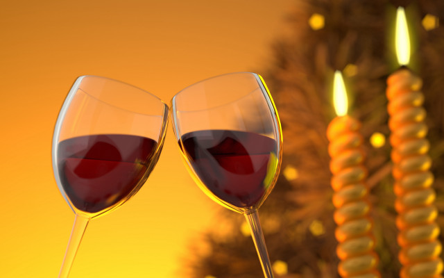 Red wine glasses gold sculpture free wallpaper for desktop - medium preview image